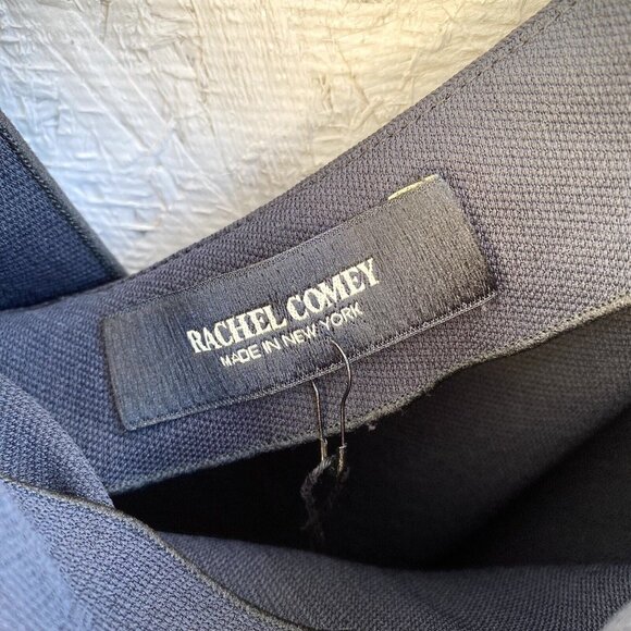 Rachel Comey Tie Shoulder Cut Out Waist Straight Leg Crepe Jumpsuit Sz 8 Navy - Picture 12 of 14